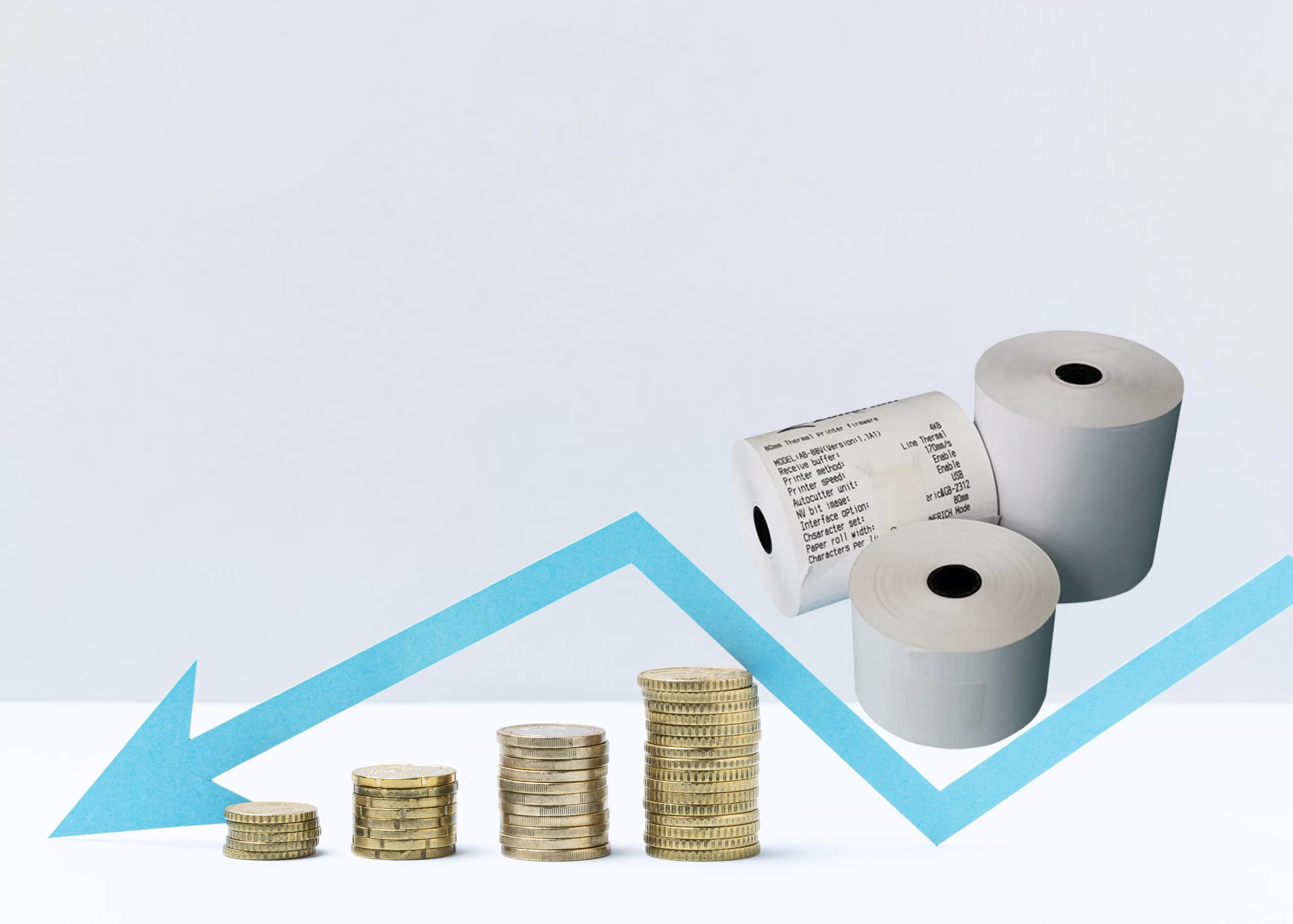 Reduce receipt paper costs with efficient POS thermal rolls – stacked eco-friendly paper for Canadian businesses